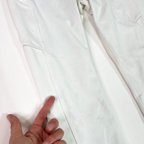 Lululemon Womens White Elastic Waist Pockets Straight Leg Activewear Pant Size 8 - Picture 3 of 11